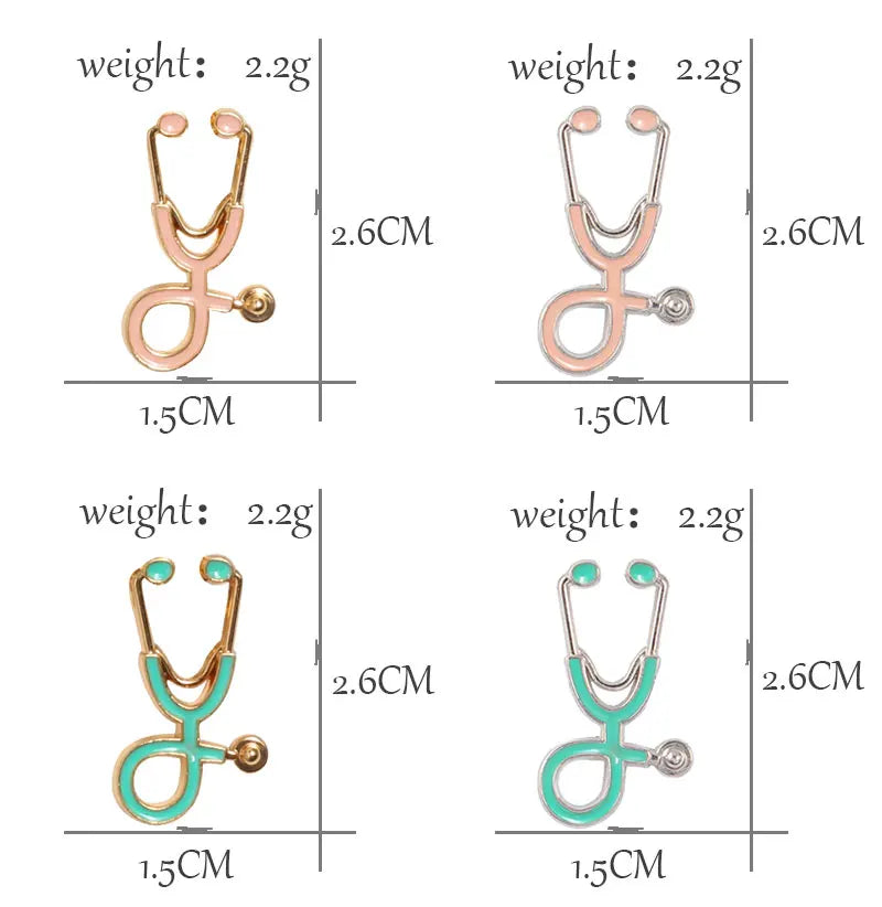 Colorful Nurse Stethoscope Brooch Pin
