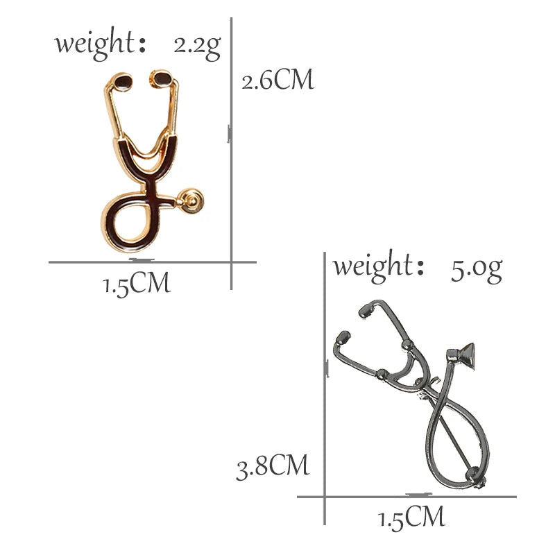 Colorful Nurse Stethoscope Brooch Pin