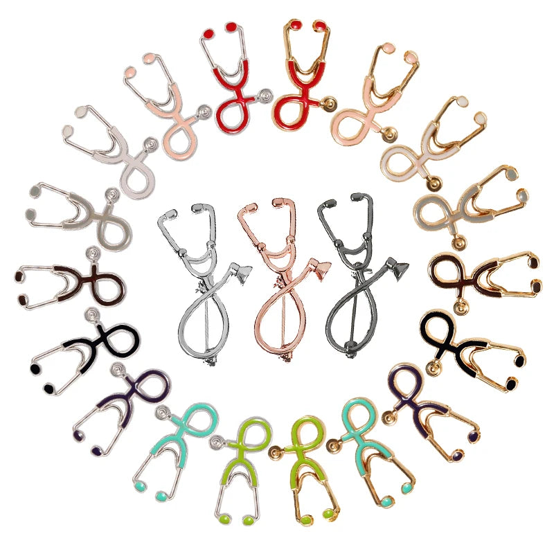Colorful Nurse Stethoscope Brooch Pin