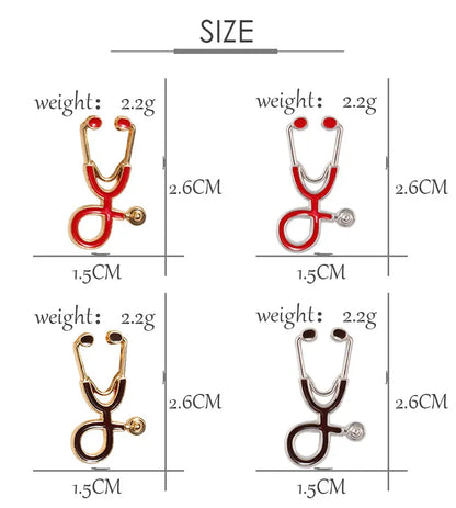 Colorful Nurse Stethoscope Brooch Pin