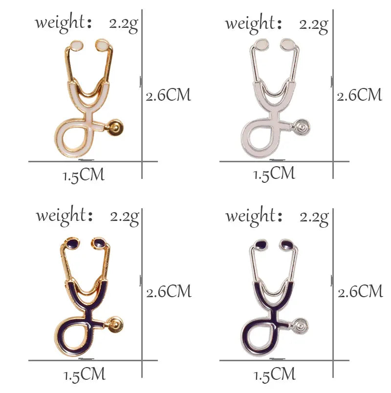 Colorful Nurse Stethoscope Brooch Pin