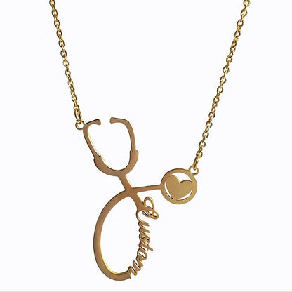Personalized Stethoscope Name Necklace