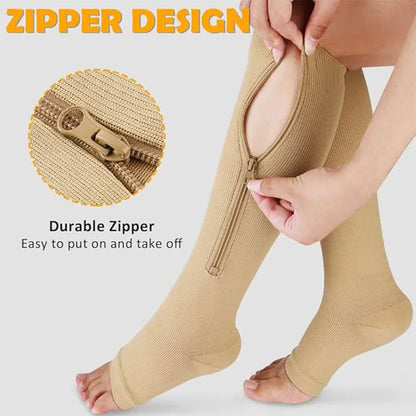 Zipper Compression Support Socks