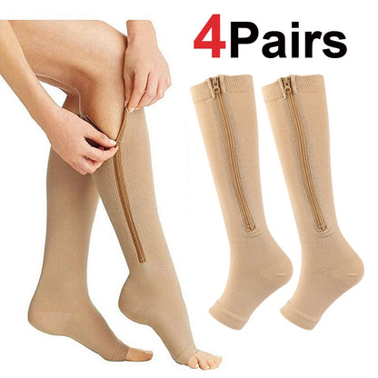Zipper Compression Support Socks