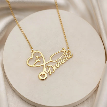 Custom Stethoscope Name Necklace