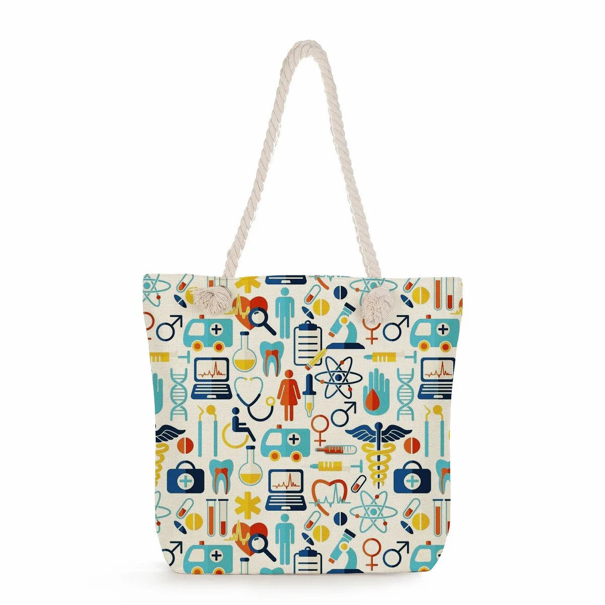 Printed Nurse Canvas Tote Bag