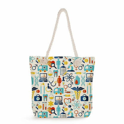 Printed Nurse Canvas Tote Bag