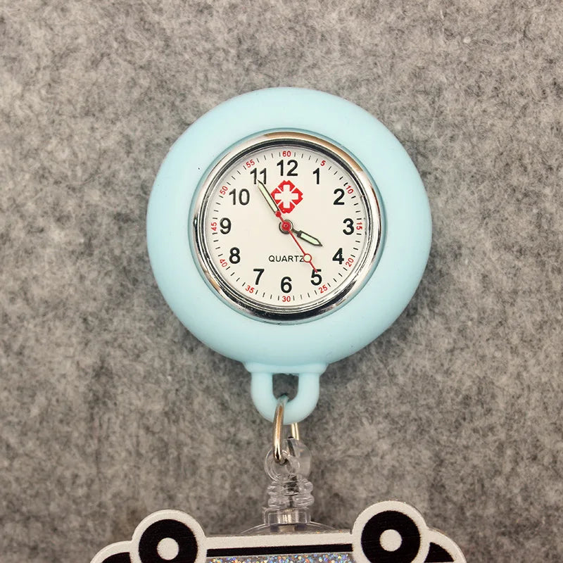 Glitter Heart Nurse Pocket Watch