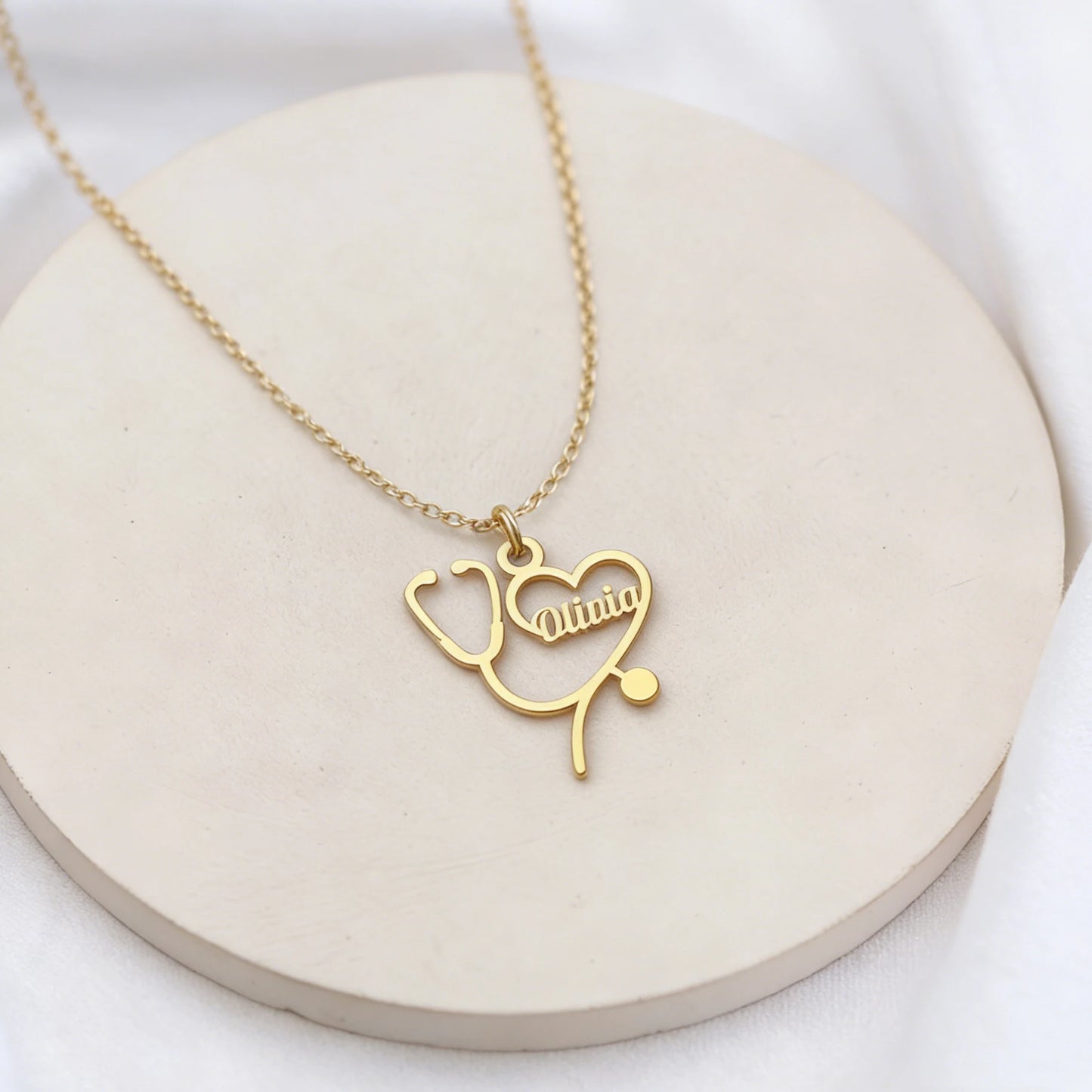 Custom Stethoscope Name Necklace