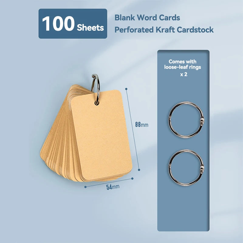 Kraft Paper Flashcard Notebook