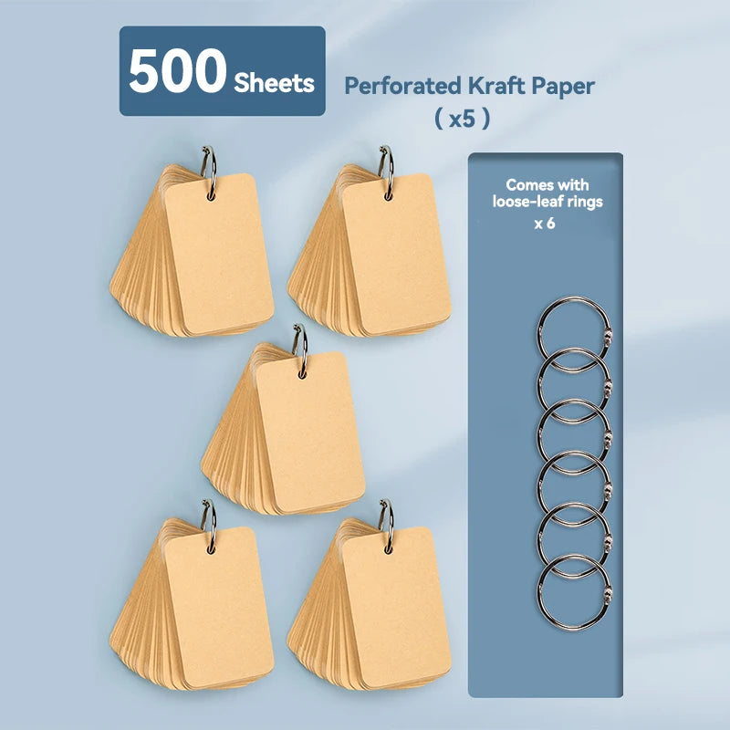 Kraft Paper Flashcard Notebook