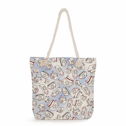 Printed Nurse Canvas Tote Bag