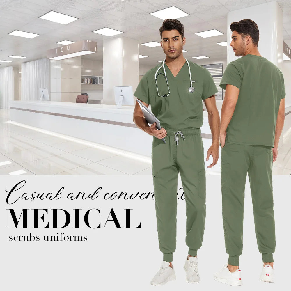 Unisex Medical Scrubs Set V-Neck Jogger