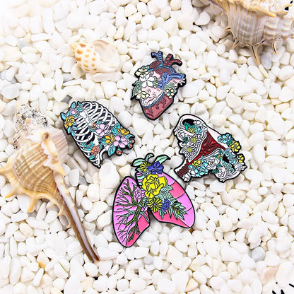 Medical Organ Enamel Brooch Set