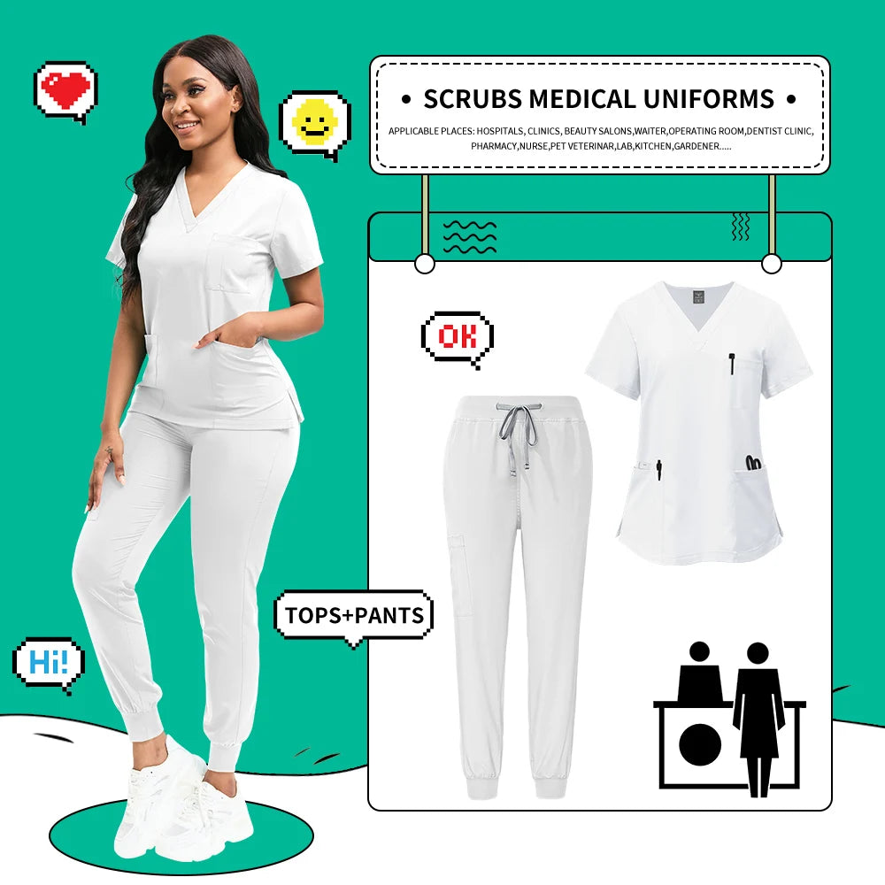 Quick-Dry Medical Scrubs Set Professional