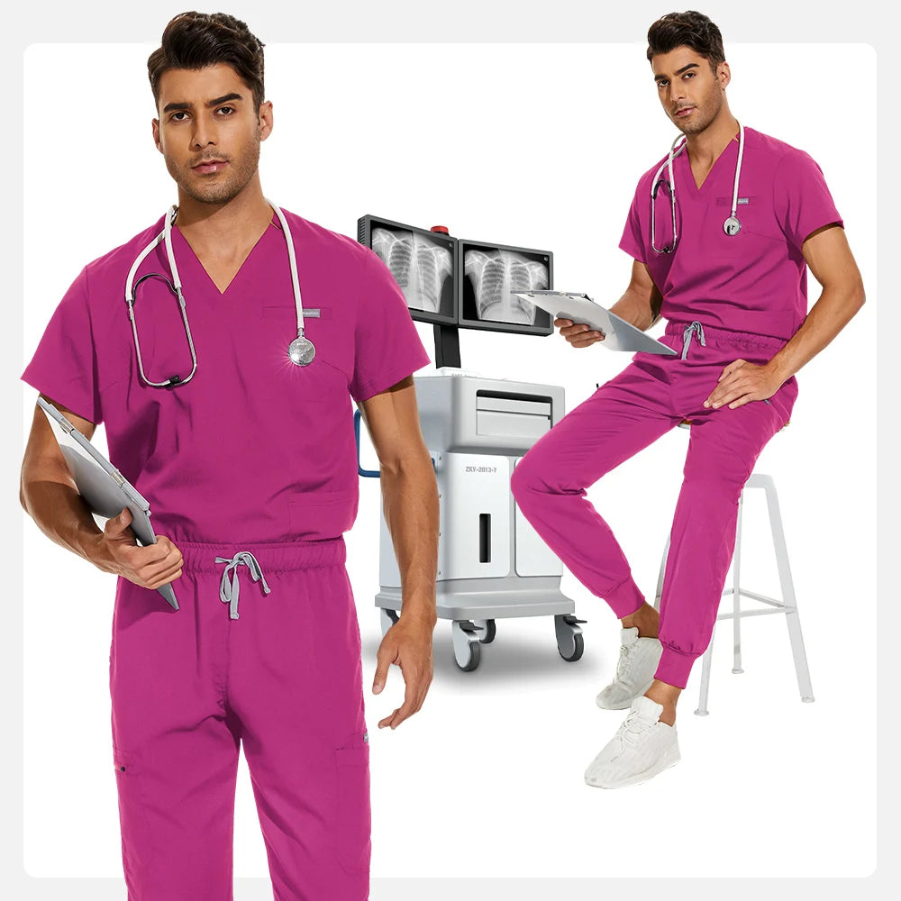 Unisex Medical Scrubs Set V-Neck Jogger