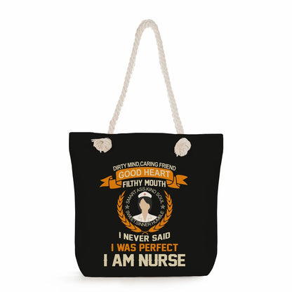 Printed Nurse Canvas Tote Bag
