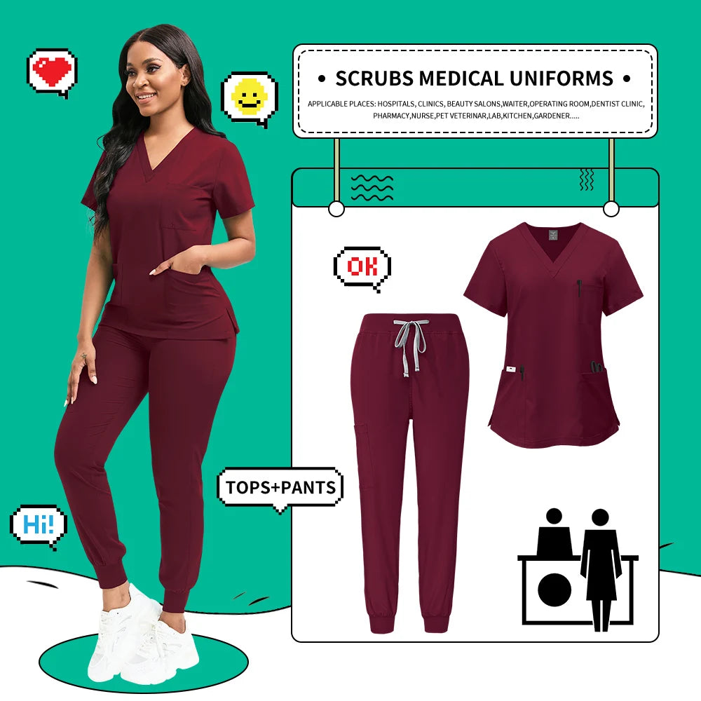 Quick-Dry Medical Scrubs Set Professional