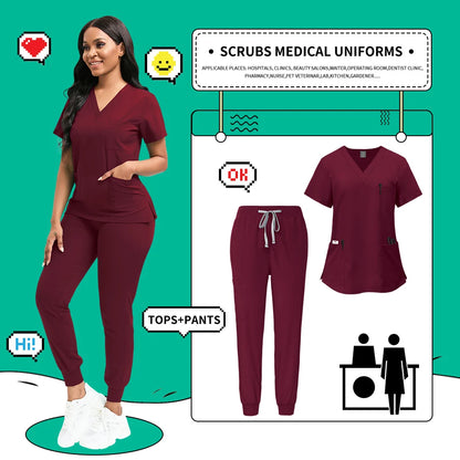 Quick-Dry Medical Scrubs Set Professional