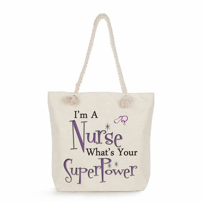 Printed Nurse Canvas Tote Bag