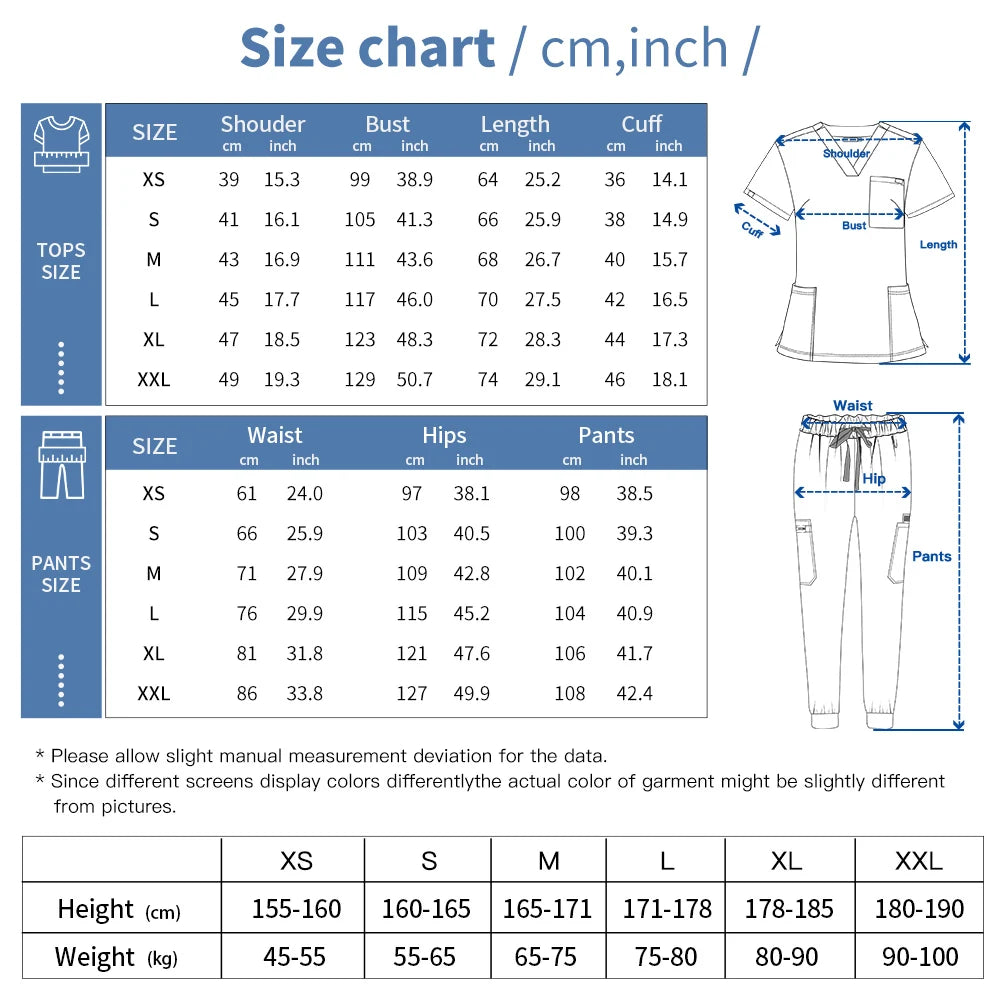 Unisex Medical Scrubs Set V-Neck Jogger