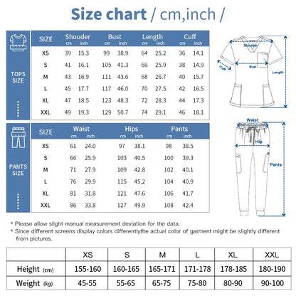 Unisex Medical Scrubs Set V-Neck Jogger