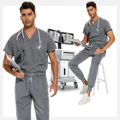 Unisex Medical Scrubs Set V-Neck Jogger