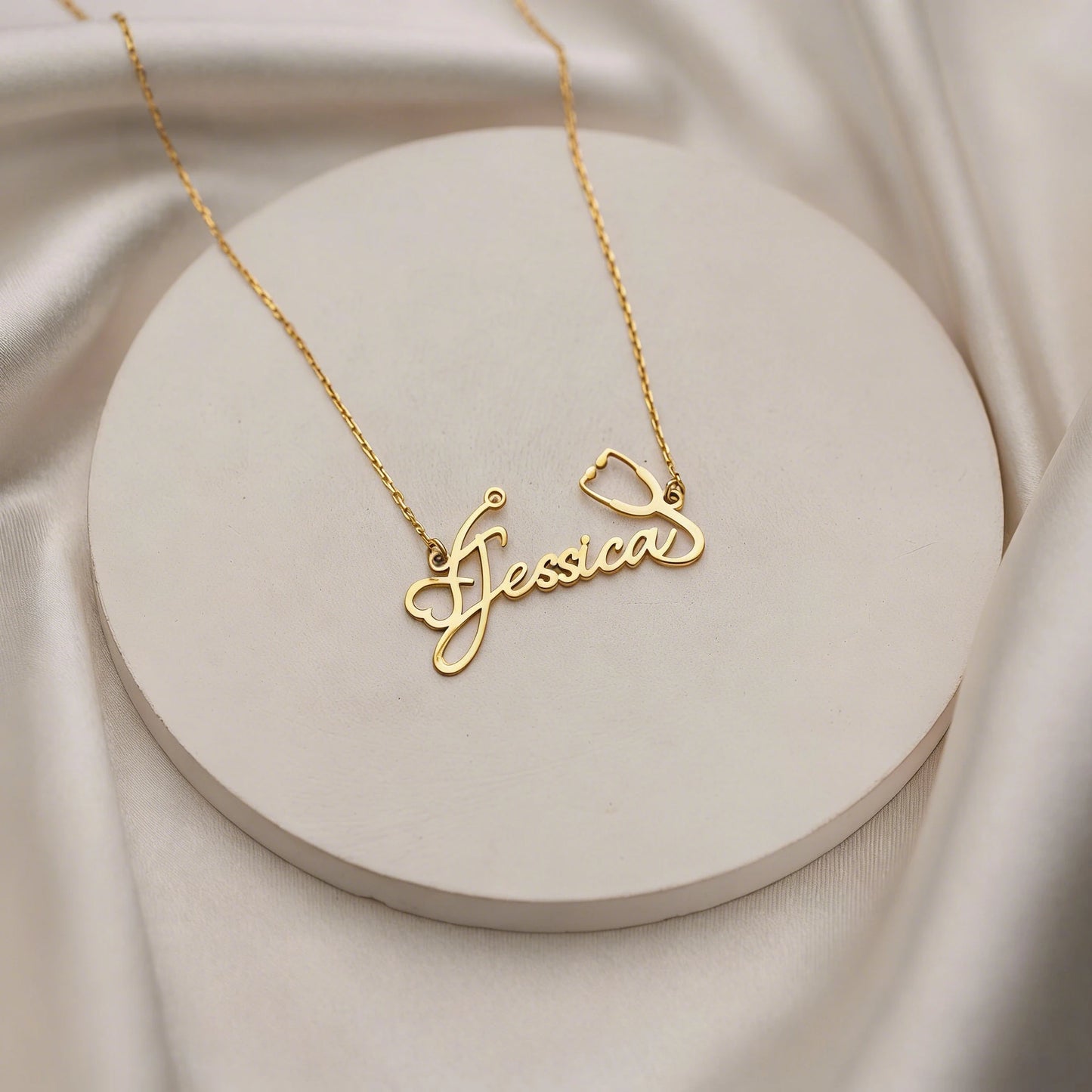 Custom Stethoscope Name Necklace