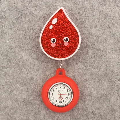 Glitter Heart Nurse Pocket Watch