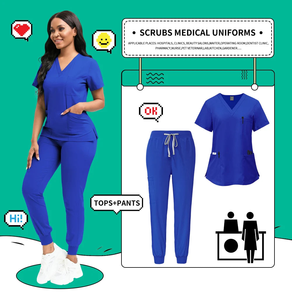 Quick-Dry Medical Scrubs Set Professional