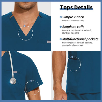 Unisex Medical Scrubs Set V-Neck Jogger