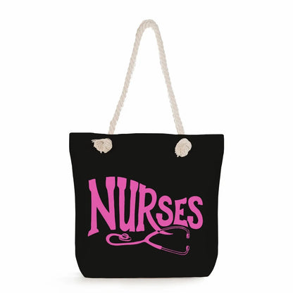 Printed Nurse Canvas Tote Bag