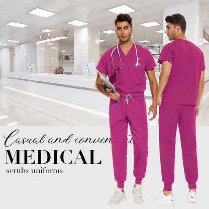 Unisex Medical Scrubs Set V-Neck Jogger