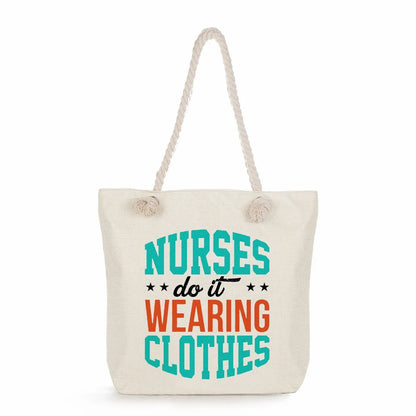 Printed Nurse Canvas Tote Bag
