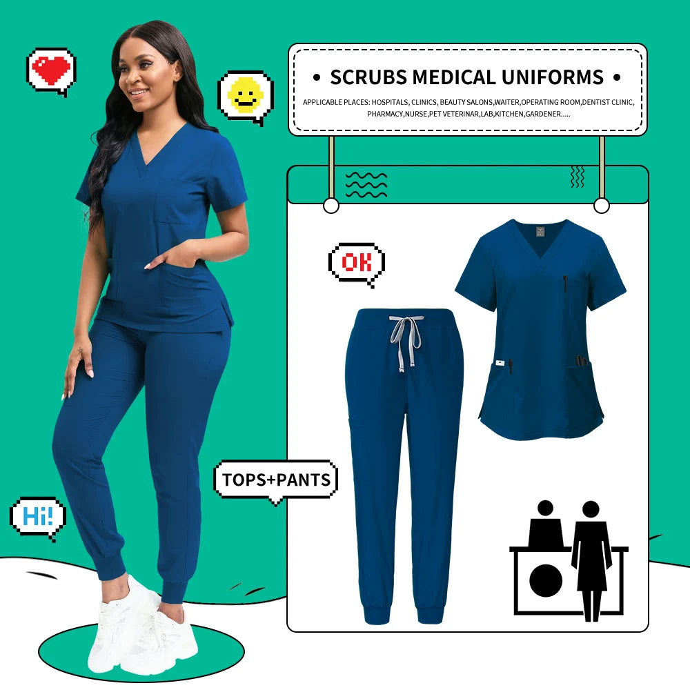 Quick-Dry Medical Scrubs Set Professional