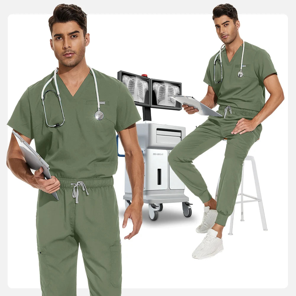 Unisex Medical Scrubs Set V-Neck Jogger