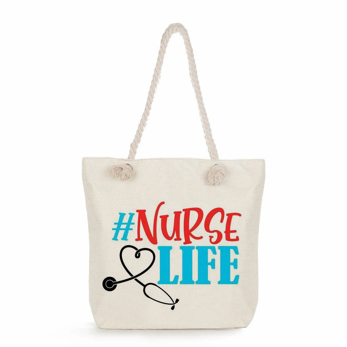 Printed Nurse Canvas Tote Bag