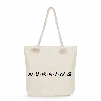 Printed Nurse Canvas Tote Bag
