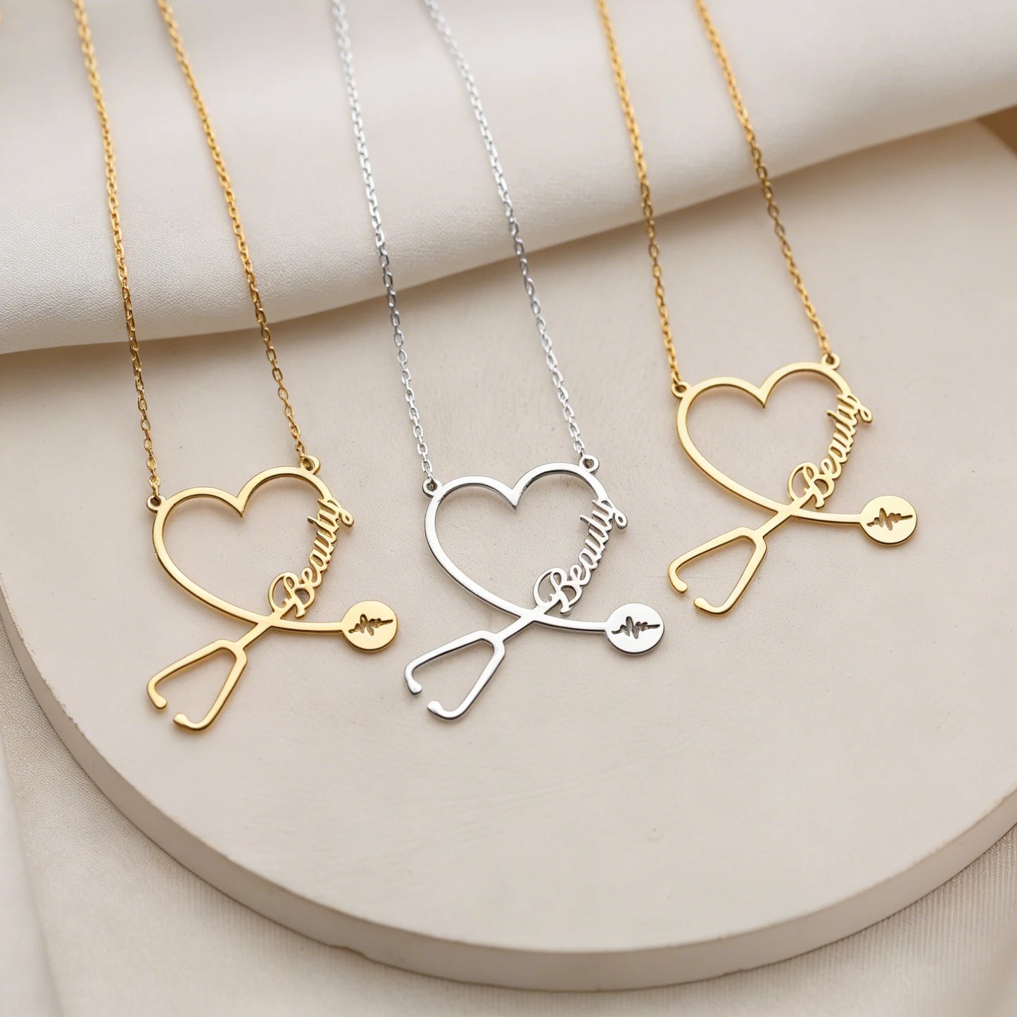 Custom Stethoscope Name Necklace