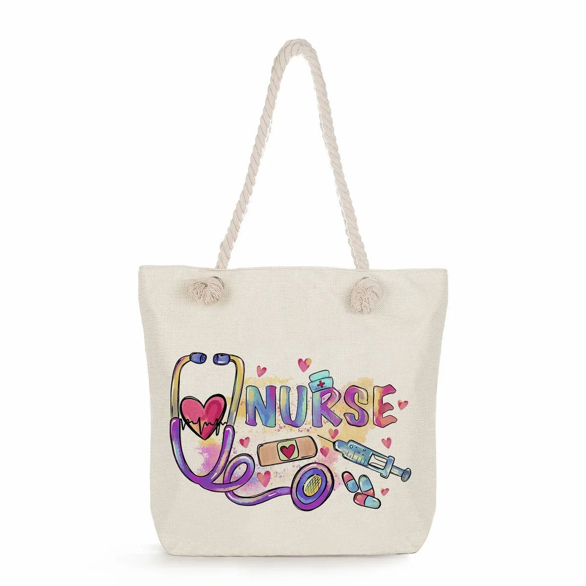 Printed Nurse Canvas Tote Bag