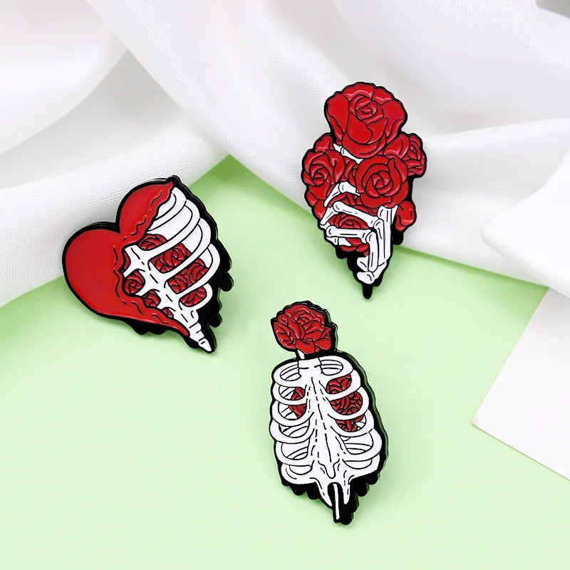 Medical Organ Enamel Brooch Set