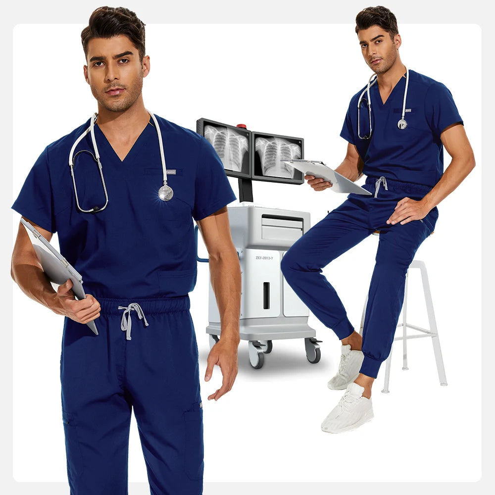 Unisex Medical Scrubs Set V-Neck Jogger