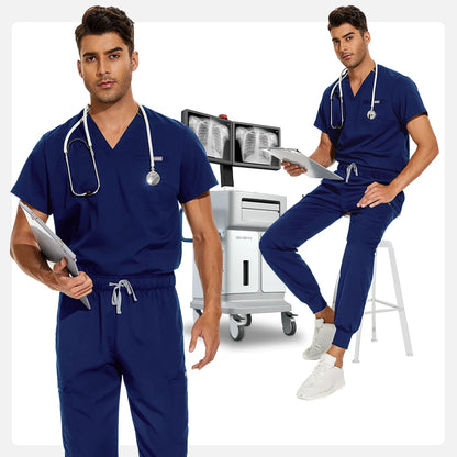 Unisex Medical Scrubs Set V-Neck Jogger
