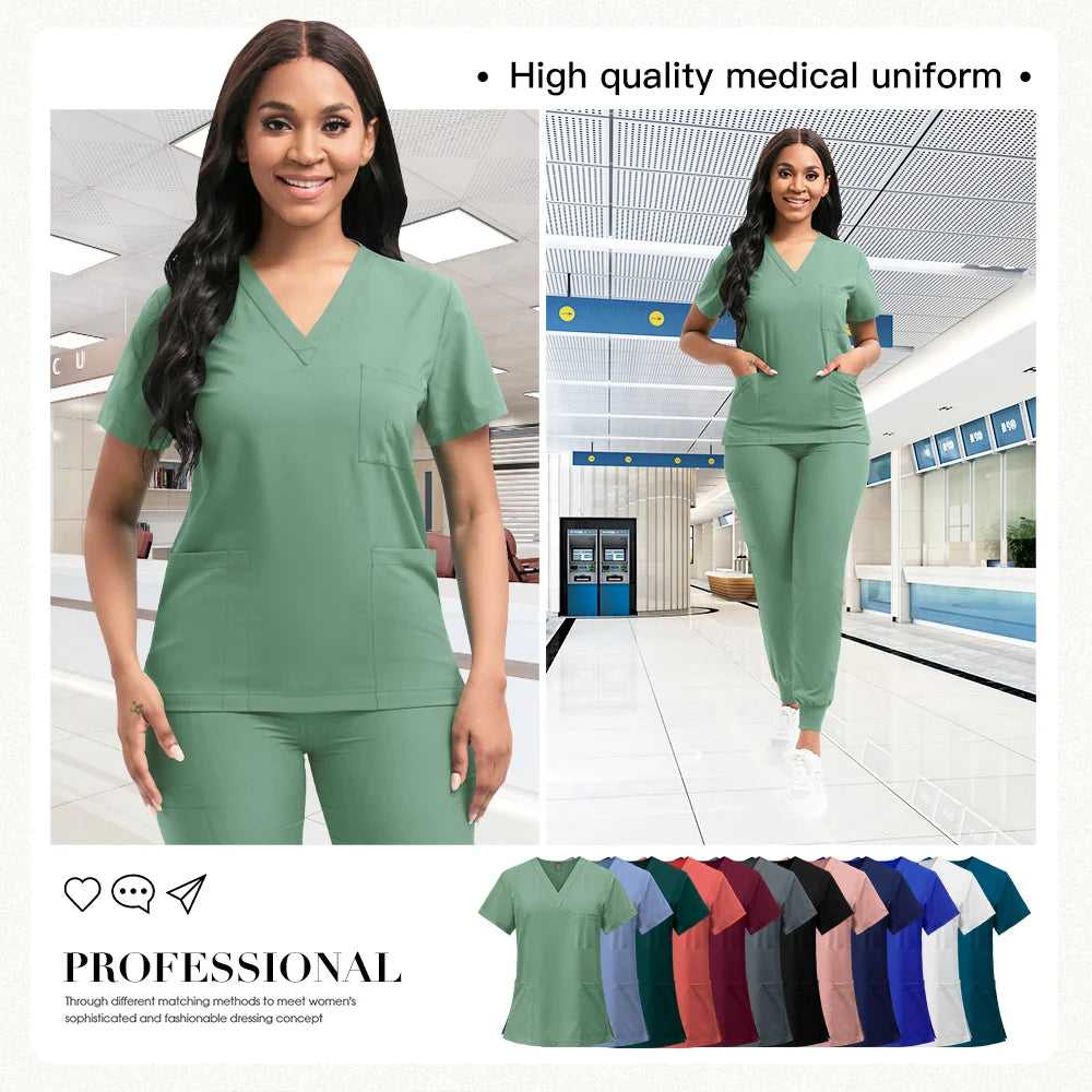 Quick-Dry Medical Scrubs Set Professional