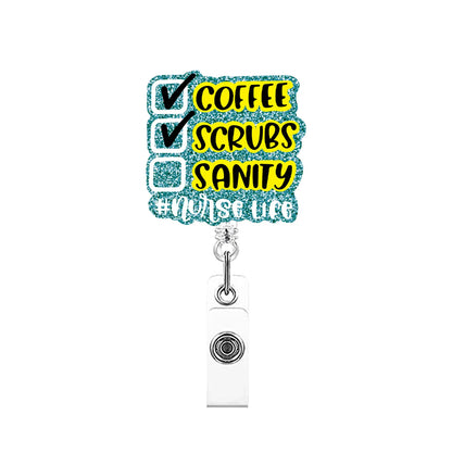 Glitter Medical Badge Reel Holder