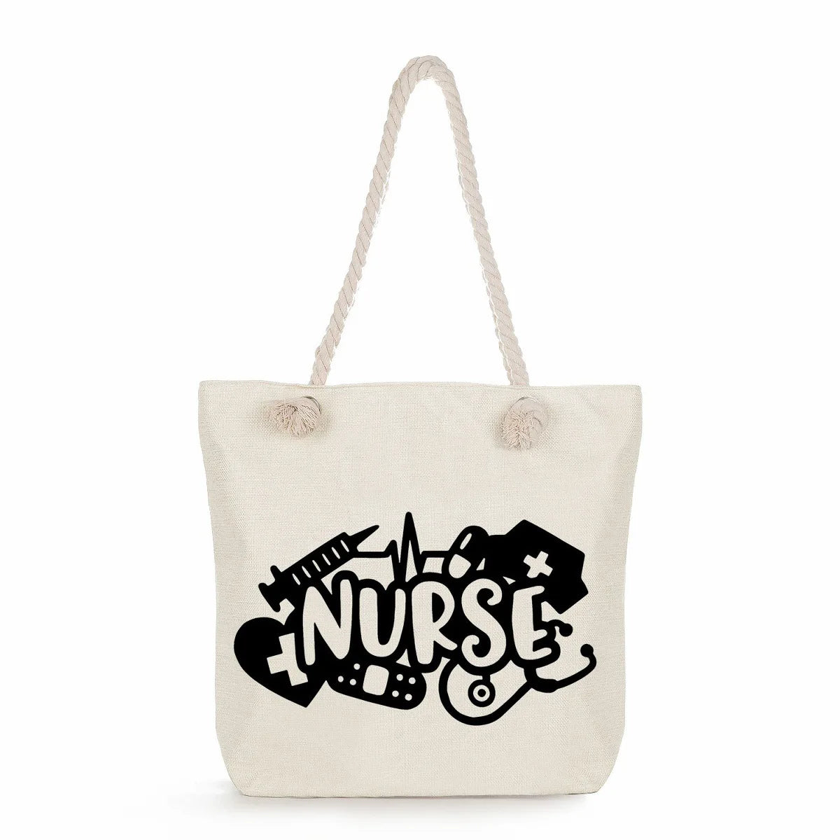 Printed Nurse Canvas Tote Bag