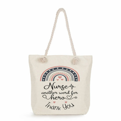 Printed Nurse Canvas Tote Bag