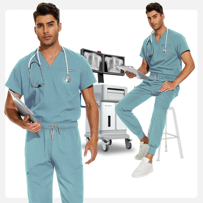 Unisex Medical Scrubs Set V-Neck Jogger