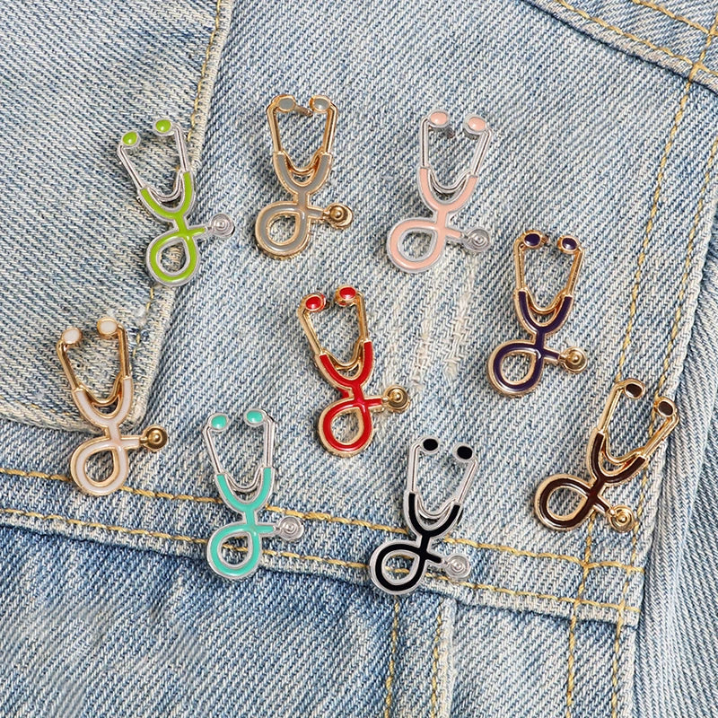 Colorful Nurse Stethoscope Brooch Pin