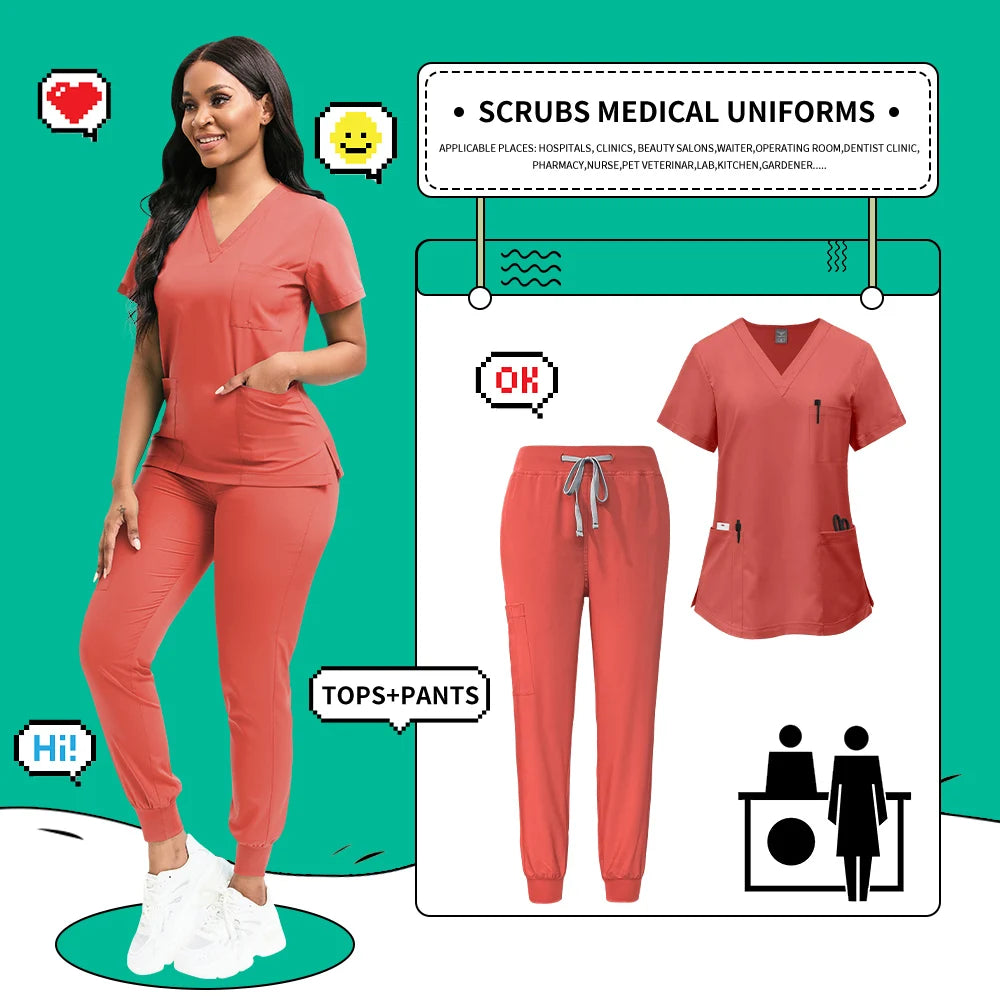 Quick-Dry Medical Scrubs Set Professional